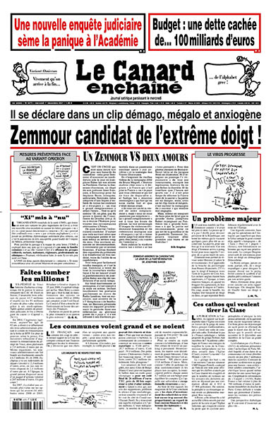 Le Canard enchaîné - 08 Decembre 2021