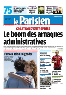 Le Parisien et cahier de paris edition du 18 Janvier 2012